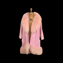 Load image into Gallery viewer, 60s Pink Leather and Fox Fur Coat “Throw and Go” Swing