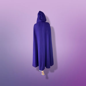 60’s 70’s Wool Royal Purple Cape Full Length Wool Hooded Cape