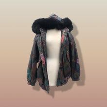 Load image into Gallery viewer, Patchwork Leather Bomber with Hood Trimmed with Fox Fur Bomber
