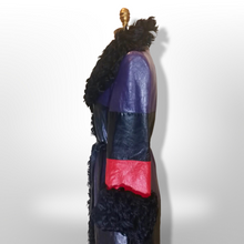 Load image into Gallery viewer, 70S Christian Dior Couture Leather Curly Mongolian Lamb Purple Red Horizontal Leather Coat Full Length Hippy Boho Penny Lane Princess