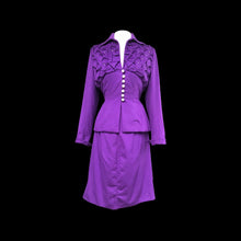 Load image into Gallery viewer, 40’s LIlli Ann Documented Vintage Purple Suit Mint Rhinestone Purple Fit and Flared Two Piece Set Cashmere and Crystals