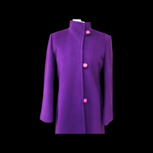 Load image into Gallery viewer, Purple coat Wool Lord and Taylor Career Minimal Stealth Style