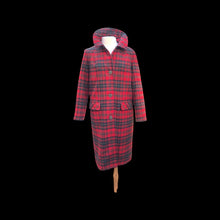 Load image into Gallery viewer, Red Plaid Classic Pendleton Coat 100% Virgin Tartan Wool