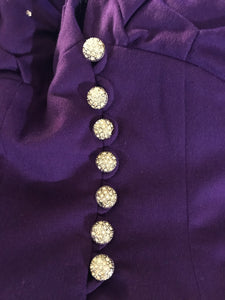 40’s LIlli Ann Documented Vintage Purple Suit Mint Rhinestone Purple Fit and Flared Two Piece Set Cashmere and Crystals