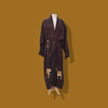 Load image into Gallery viewer, Suede Oversized Embroidered Elephant Coat Robe