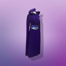 Load image into Gallery viewer, 60’s 70’s Wool Royal Purple Cape Full Length Wool Hooded Cape
