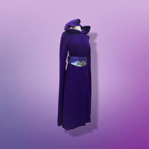 60’s 70’s Wool Royal Purple Cape Full Length Wool Hooded Cape