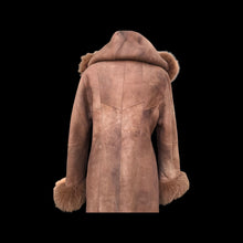 Load image into Gallery viewer, Suede Hooded Fox Fur Trim Coat