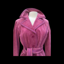 Load image into Gallery viewer, Pink Suede Trench Coat Spy with Pink Leather Lining