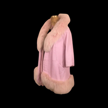 Load image into Gallery viewer, 60s Pink Leather and Fox Fur Coat “Throw and Go” Swing