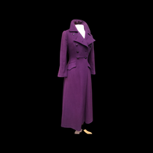 Load image into Gallery viewer, 60’s Purple coat full length wool military double breasted