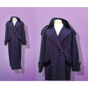 Bill Blass Deep Purple Velvet “The Row” Style Vintage Oversized Coat