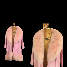 Load image into Gallery viewer, 60s Pink Leather and Fox Fur Coat “Throw and Go” Swing