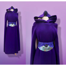 Load image into Gallery viewer, 60’s 70’s Wool Royal Purple Cape Full Length Wool Hooded Cape