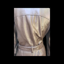 Load image into Gallery viewer, 70’s Leather Trench Spy Brown Coat