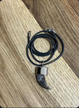 Load image into Gallery viewer, Wolf Claw Necklace on 23” Leather Cord
