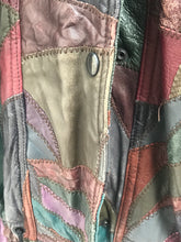 Load image into Gallery viewer, Patchwork Leather Bomber with Hood Trimmed with Fox Fur Bomber