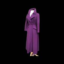 Load image into Gallery viewer, 60’s Purple coat full length wool military double breasted