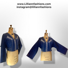 Load image into Gallery viewer, 80’s Glam Denim Studded Jeweled Jacket Made in Paris