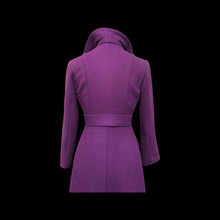 Load image into Gallery viewer, 60’s Purple coat full length wool military double breasted