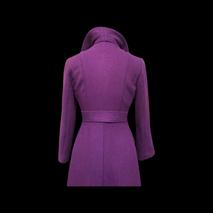 60’s Purple coat full length wool military double breasted