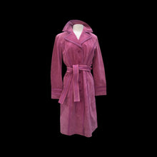 Load image into Gallery viewer, Pink Suede Trench Coat Spy with Pink Leather Lining