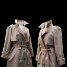 Load image into Gallery viewer, 70’s 80’s Vintage Spy Coat Trench in Camel with Leather Detail