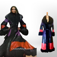 Load image into Gallery viewer, 70S Christian Dior Couture Leather Curly Mongolian Lamb Purple Red Horizontal Leather Coat Full Length Hippy Boho Penny Lane Princess