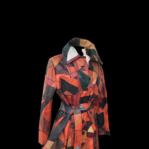 70’s Iconic Rare Patchwork Leather Coat Trench Spy Studio 54 Original Michael Kors Melania Coat