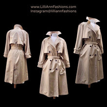 Load image into Gallery viewer, 70’s 80’s Vintage Spy Coat Trench in Camel with Leather Detail