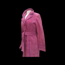 Load image into Gallery viewer, Pink Suede Trench Coat Spy with Pink Leather Lining