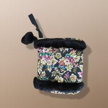 Load image into Gallery viewer, Vintage Tapestry and Carpet Coat Fur Trim with Matching Muff Purse Floral Victorian Inspired Boho