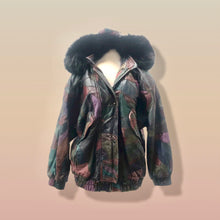 Load image into Gallery viewer, Patchwork Leather Bomber with Hood Trimmed with Fox Fur Bomber