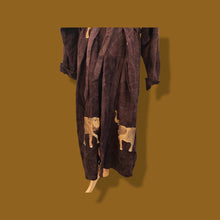 Load image into Gallery viewer, Suede Oversized Embroidered Elephant Coat Robe