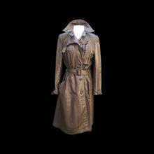 Load image into Gallery viewer, 70’s Leather Trench Spy Brown Coat