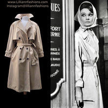 Load image into Gallery viewer, 70’s 80’s Vintage Spy Coat Trench in Camel with Leather Detail