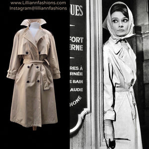 70’s 80’s Vintage Spy Coat Trench in Camel with Leather Detail