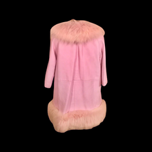 Load image into Gallery viewer, 60s Pink Leather and Fox Fur Coat “Throw and Go” Swing