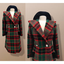 Load image into Gallery viewer, Tartan Plaid and Velvet Thick Constructed Wool Red Green