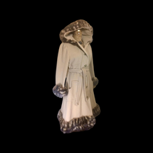 Load image into Gallery viewer, Pinup Hooded Fox Fur Princess Camel Wool Tiger Striped Print 50s 60s Fit and Flare Coat S/M Russian Princess