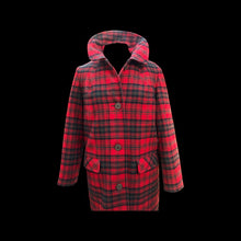 Load image into Gallery viewer, Red Plaid Classic Pendleton Coat 100% Virgin Tartan Wool