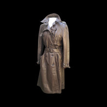 Load image into Gallery viewer, 70’s Leather Trench Spy Brown Coat