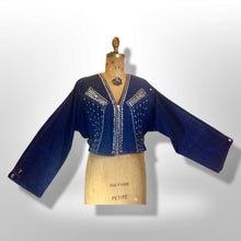 Load image into Gallery viewer, 80’s Glam Denim Studded Jeweled Jacket Made in Paris