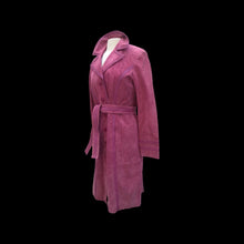 Load image into Gallery viewer, Pink Suede Trench Coat Spy with Pink Leather Lining