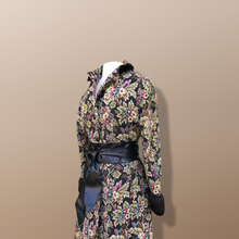 Load image into Gallery viewer, Vintage Tapestry and Carpet Coat Fur Trim with Matching Muff Purse Floral Victorian Inspired Boho