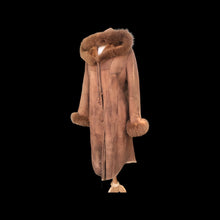 Load image into Gallery viewer, Suede Hooded Fox Fur Trim Coat