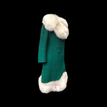 Load image into Gallery viewer, 60’s Green Wool Mod Princess  Coat with Norwegian Silver Fox Fur Collar