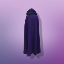 Load image into Gallery viewer, 60’s 70’s Wool Royal Purple Cape Full Length Wool Hooded Cape