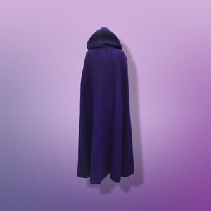 60’s 70’s Wool Royal Purple Cape Full Length Wool Hooded Cape