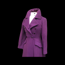 Load image into Gallery viewer, 60’s Purple coat full length wool military double breasted